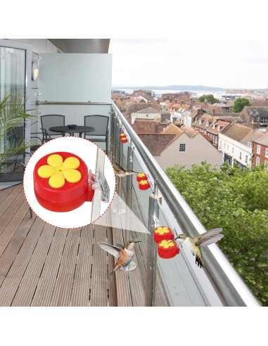 Paquete de 4 alimentadores de colibrí PiiSheou rojos