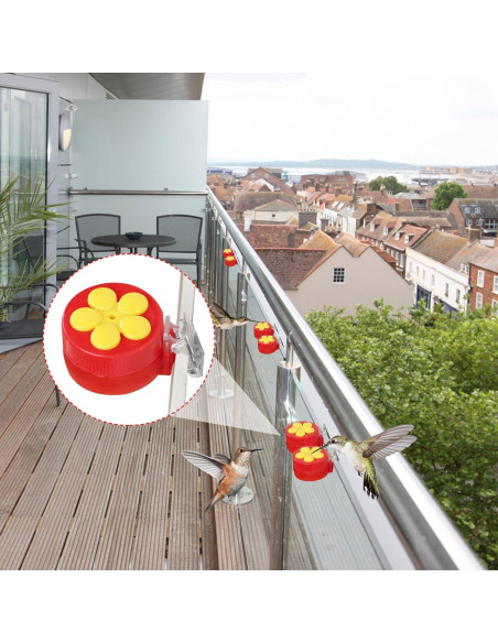 Paquete de 4 alimentadores de colibrí PiiSheou rojos