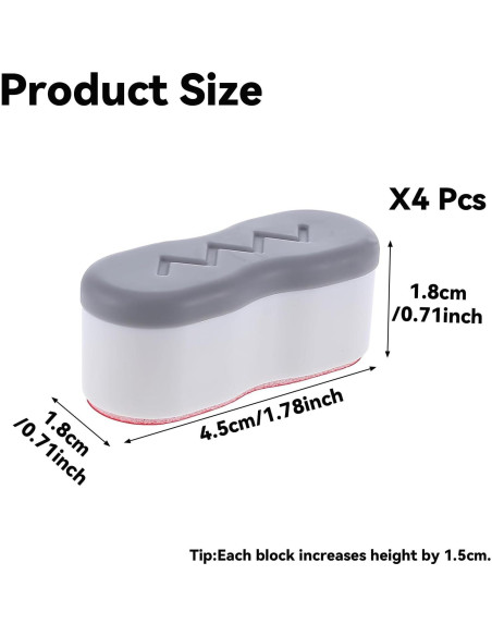 Elevador de Asiento de Inodoro Salbsever 4 Pcs Ajustable 1.9-2.5 cm
