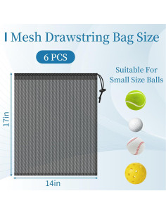 6 Bolsas de Malla con Cierre COIDEA 35x43 cm Negro 2