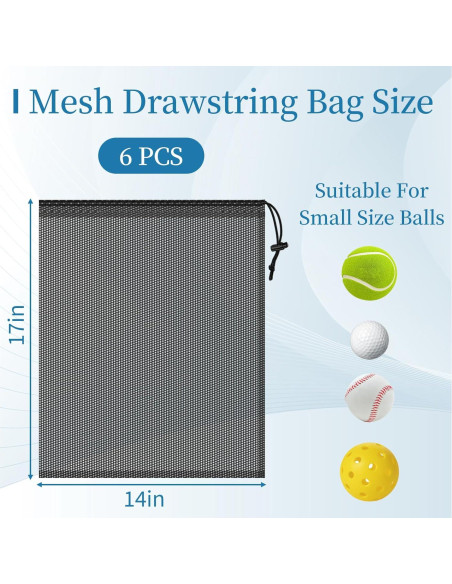 6 Bolsas de Malla con Cierre COIDEA 35x43 cm Negro