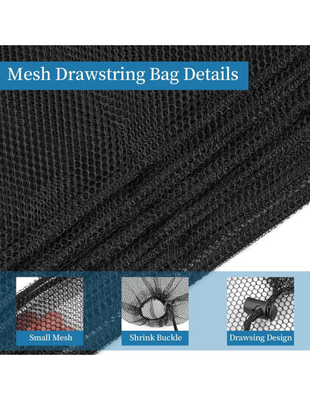 6 Bolsas de Malla con Cierre COIDEA 35x43 cm Negro