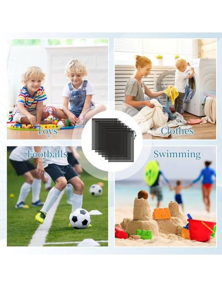 6 Bolsas de Malla con Cierre COIDEA 35x43 cm Negro