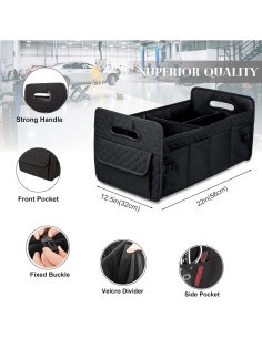 Organizador de Maletero JiatuA Plegable 55.88x31.75cm Negro 2