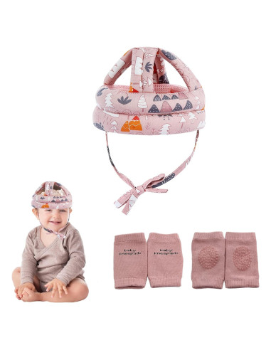 Casco de Seguridad Bebé NC BB-1003 Ajustable Transpirable Rosa