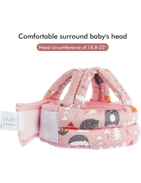 Casco de Seguridad Bebé NC BB-1003 Ajustable Transpirable Rosa