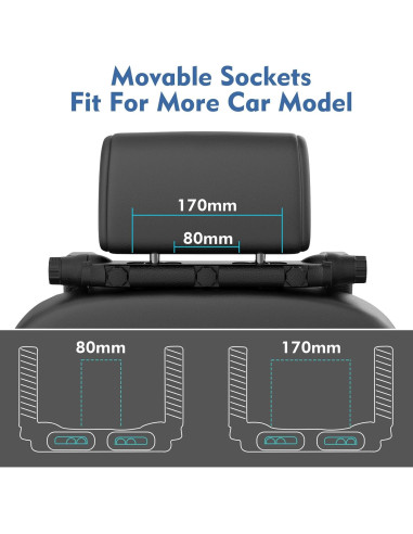 Almohada Reposacabezas JZCreater Ajustable 180 Negro