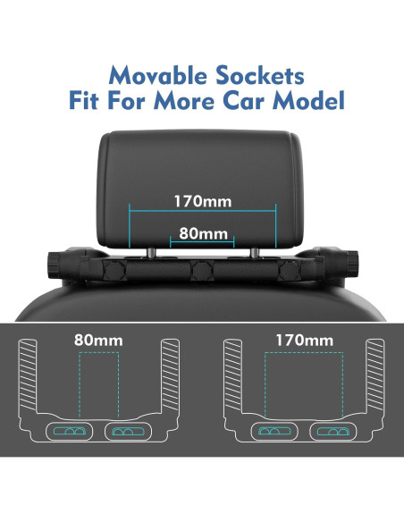 Almohada Reposacabezas JZCreater Ajustable 180 Negro