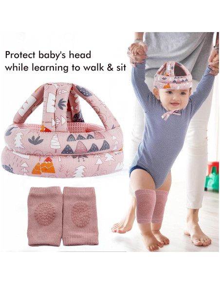 Casco de Seguridad Bebé NC BB-1003 Ajustable Transpirable Rosa