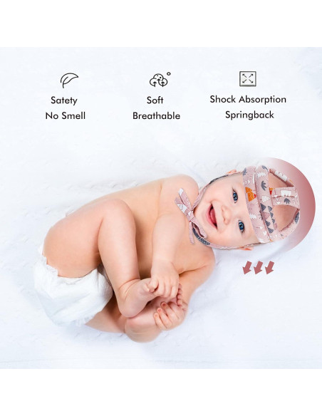 Casco de Seguridad Bebé NC BB-1003 Ajustable Transpirable Rosa