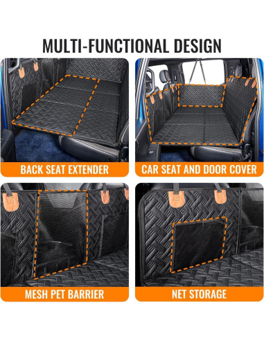 Extensor de Asiento Trasero para Perros MAXFUT Negro 145.7x76.7cm