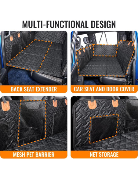 Extensor de Asiento Trasero para Perros MAXFUT Negro 145.7x76.7cm