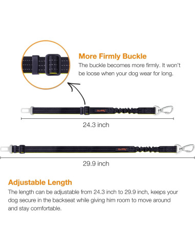 Cinturón de Seguridad para Perros iBuddy Ajustable 61.8-75.9 cm