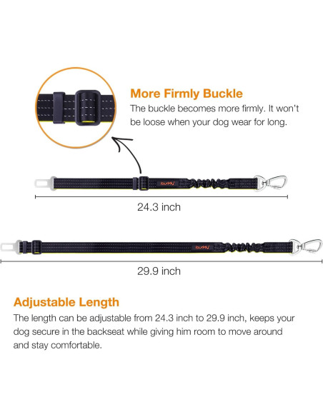 Cinturón de Seguridad para Perros iBuddy Ajustable 61.8-75.9 cm Cinturón de Seguridad para Perros iBuddy Ajustable 61.8-75.9 cm