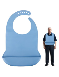 Babero de Silicona Ajustable para Adultos TAMAÑO GRANDE 52.8x37.1cm