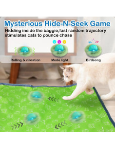 Juguete Interactivo para Gatos LEPLE P62 Bola Automática Verde 2