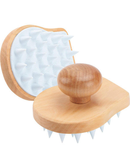 Cepillo Masajeador de Cuero Cabelludo HangerSpace Madera Blanco