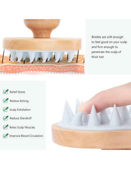 Cepillo Masajeador de Cuero Cabelludo HangerSpace Madera Blanco