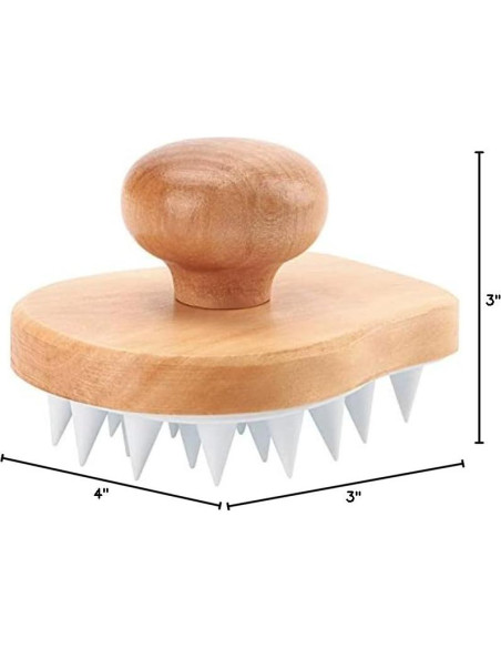 Cepillo Masajeador de Cuero Cabelludo HangerSpace Madera Blanco