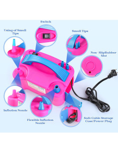 Bomba de Globo Eléctrica Voircoloria 600W Doble Boquilla 2