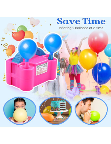 Bomba de Globo Eléctrica Voircoloria 600W Doble Boquilla