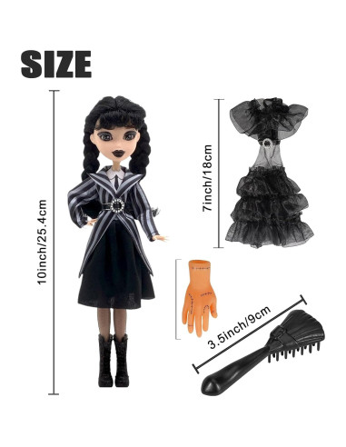 Muñeca Addams 22.86 cm con caja de regalo y tacones