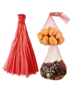 Bolsas de Malla Reutilizables 61 cm Rojo - 100 Pcs para Mariscos