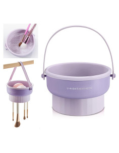 Alfombrilla de limpieza de brochas UPTOZOBLY 3 en 1 Púrpura