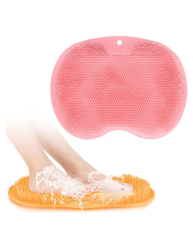 2 Alfombrillas Limpiadoras de Pies TPR Rosa y Naranja