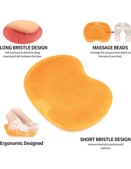 2 Alfombrillas Limpiadoras de Pies TPR Rosa y Naranja