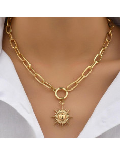 Collar de Oro 18K Nojess con Colgante de Girasol para Mujeres 2