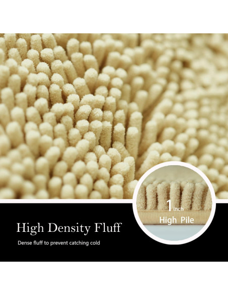 Juego de 2 Alfombrillas de Baño AINAHYVA Beige Antideslizante Juego de 2 Alfombrillas de Baño AINAHYVA Beige Antideslizante