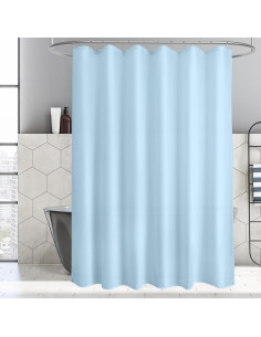 Forro de Cortina de Ducha Titanker 178x183 cm Azul Bebé Impermeable 2