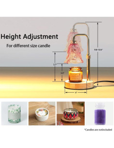 Lámpara Calentadora de Velas Rugfew con Temporizador y Altura Ajustable 2