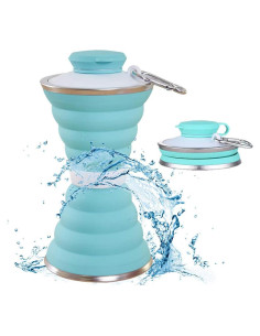 Botella de Agua Plegable SEMETOR 500 ml Verde Reutilizable