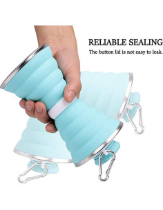 Botella de Agua Plegable SEMETOR 500 ml Verde Reutilizable 2