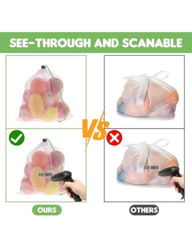 8 Bolsas Reutilizables de Malla TIESOME 35x30cm Ecológicas