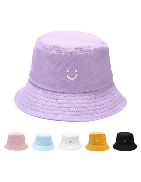 Sombrero de Sol para Niños Algodón Reversible Cara Sonriente