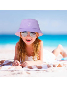Sombrero de Sol para Niños Algodón Reversible Cara Sonriente 2