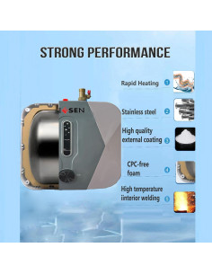 Calentador de Agua Instantáneo GEESEN 10L 1500W Pared Gris 2