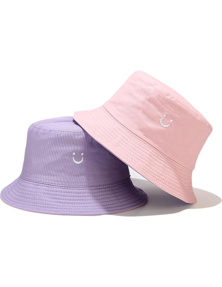 Sombrero de Sol para Niños Algodón Reversible Cara Sonriente