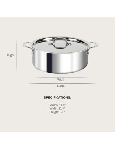 Olla de acero inoxidable All-Clad D3 6 cuartos apta inducción 2