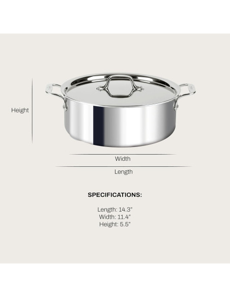 Olla de acero inoxidable All-Clad D3 6 cuartos apta inducción
