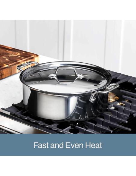 Olla de acero inoxidable All-Clad D3 6 cuartos apta inducción