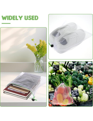 8 Bolsas Reutilizables de Malla TIESOME 35x30cm Ecológicas