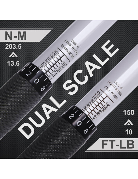 Llave de Torque Dinamométrica EPAuto 1/2" 10-150 ft-lb