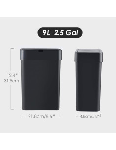Basurero Inteligente ELPHECO 9.5L con Sensor de Movimiento Negro 2