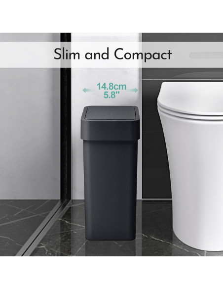 Basurero Inteligente ELPHECO 9.5L con Sensor de Movimiento Negro