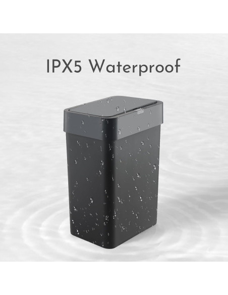 Basurero Inteligente ELPHECO 9.5L con Sensor de Movimiento Negro