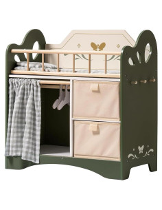 Cama de Muñeca ROBUD Verde con Almacenamiento 55.88x27.94cm